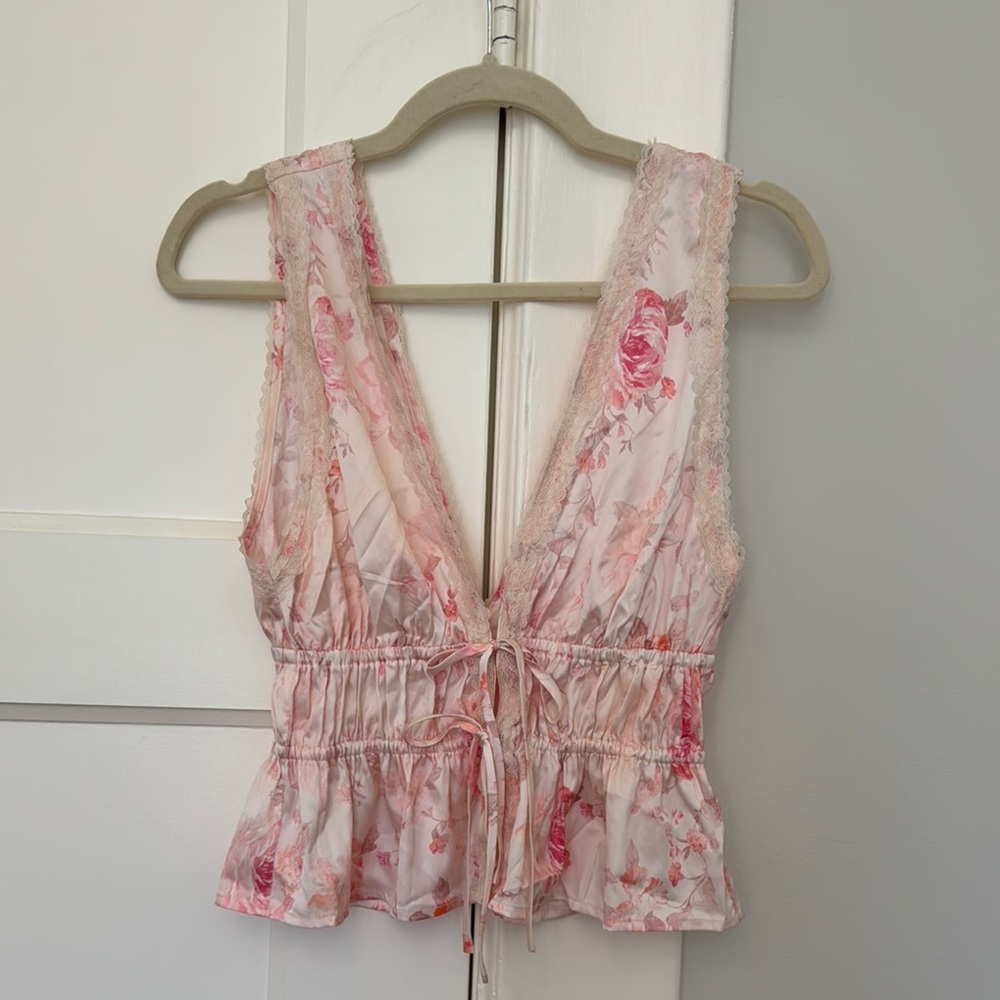 Floral Pink Sleeveless Top
